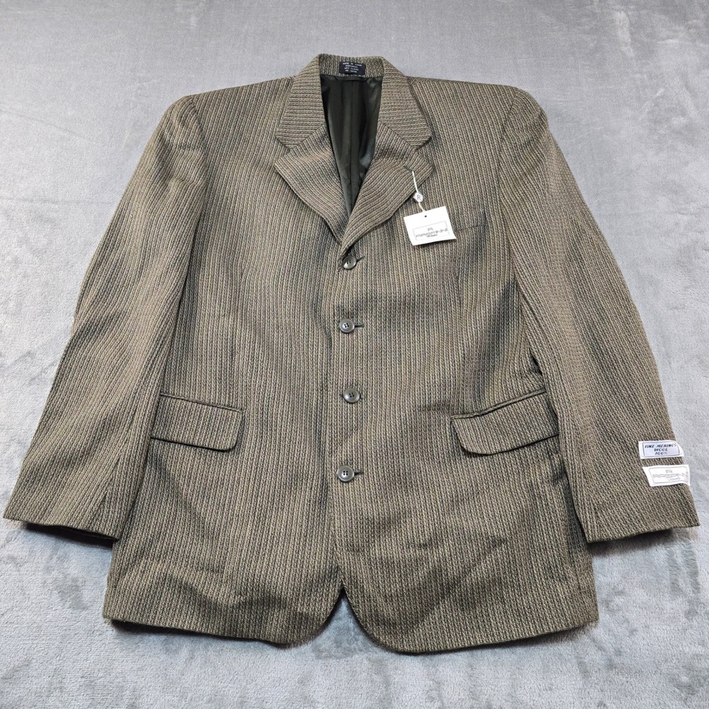 Raspini Uomo Blazer Mens 42R Olive Brown Merino Virgin Wool 4-Button Sport Coat